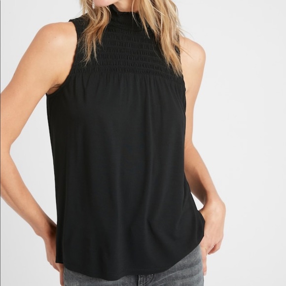 NWOT Smocked Mock-Neck Tank - Picture 9 of 10